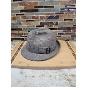 Vintage Fedora, Plaid 7-1/4, Band Buckle, Walking Hat